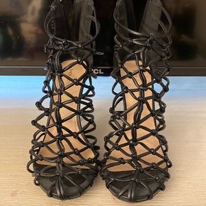 Black cage heels